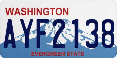 WA license plate AYF2138