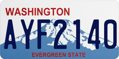 WA license plate AYF2140