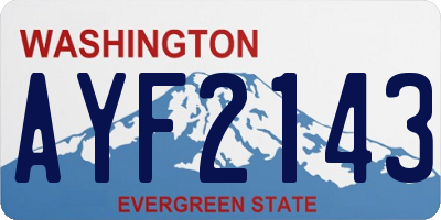 WA license plate AYF2143