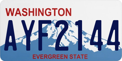 WA license plate AYF2144