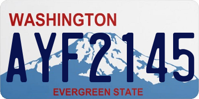WA license plate AYF2145