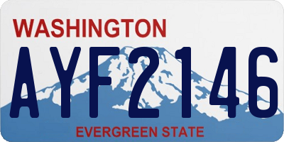 WA license plate AYF2146