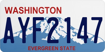 WA license plate AYF2147