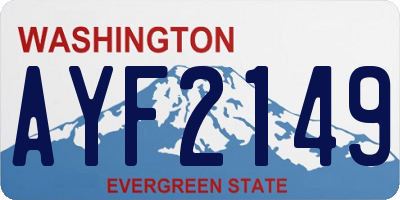 WA license plate AYF2149