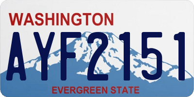 WA license plate AYF2151