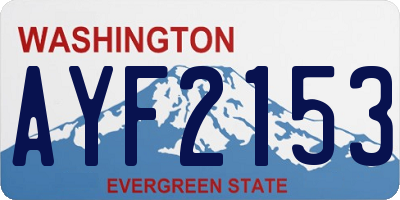 WA license plate AYF2153