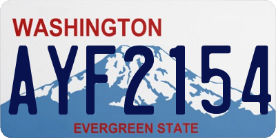 WA license plate AYF2154