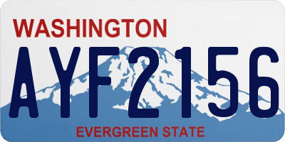 WA license plate AYF2156
