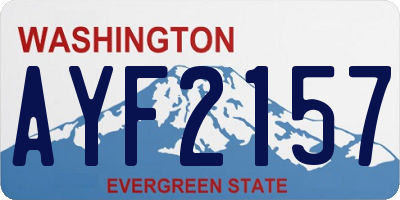 WA license plate AYF2157
