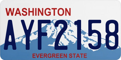 WA license plate AYF2158