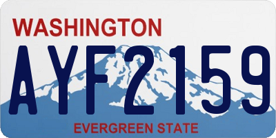 WA license plate AYF2159