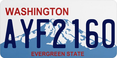 WA license plate AYF2160