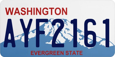 WA license plate AYF2161