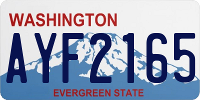 WA license plate AYF2165