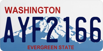 WA license plate AYF2166