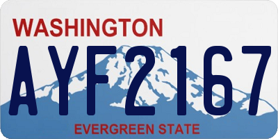 WA license plate AYF2167