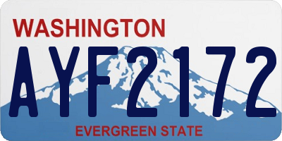WA license plate AYF2172
