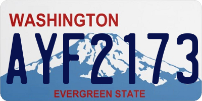 WA license plate AYF2173