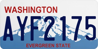 WA license plate AYF2175