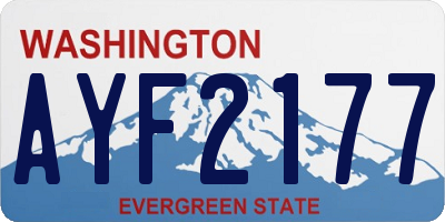 WA license plate AYF2177