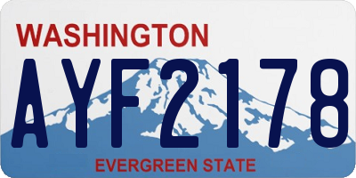 WA license plate AYF2178