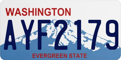 WA license plate AYF2179