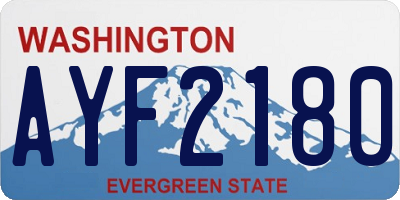 WA license plate AYF2180