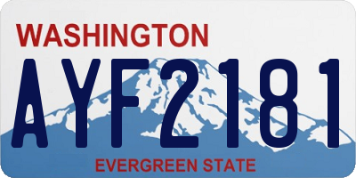 WA license plate AYF2181