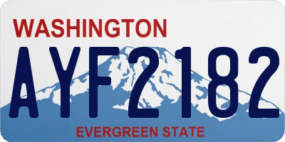 WA license plate AYF2182