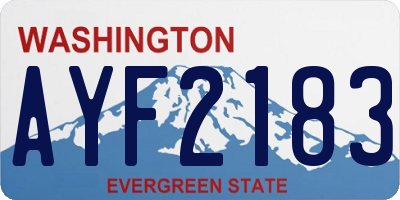 WA license plate AYF2183