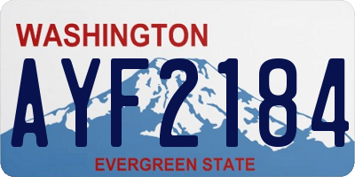 WA license plate AYF2184
