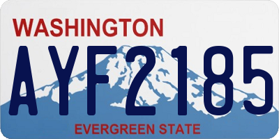 WA license plate AYF2185