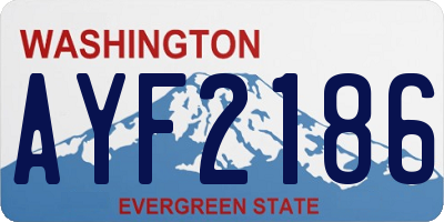 WA license plate AYF2186