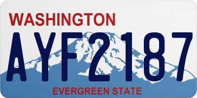 WA license plate AYF2187
