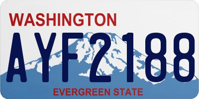 WA license plate AYF2188