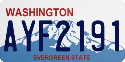 WA license plate AYF2191