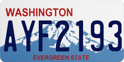 WA license plate AYF2193