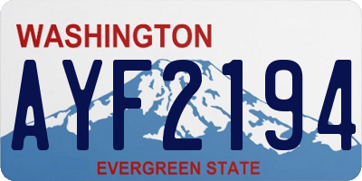 WA license plate AYF2194