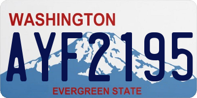 WA license plate AYF2195