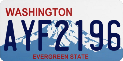 WA license plate AYF2196