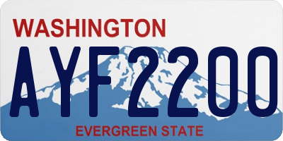WA license plate AYF2200
