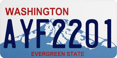 WA license plate AYF2201