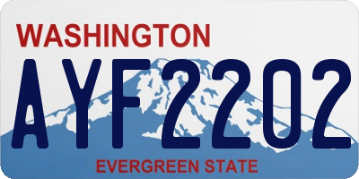 WA license plate AYF2202
