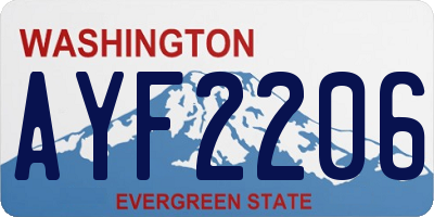 WA license plate AYF2206