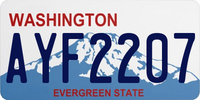 WA license plate AYF2207