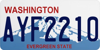 WA license plate AYF2210