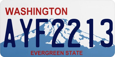 WA license plate AYF2213