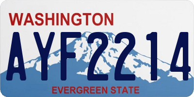WA license plate AYF2214