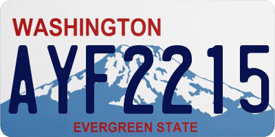 WA license plate AYF2215