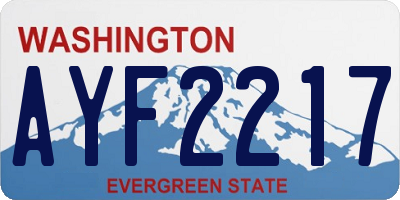WA license plate AYF2217